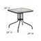 Emma and Oliver 28" Square Tempered Glass Metal Table with Rattan Edging